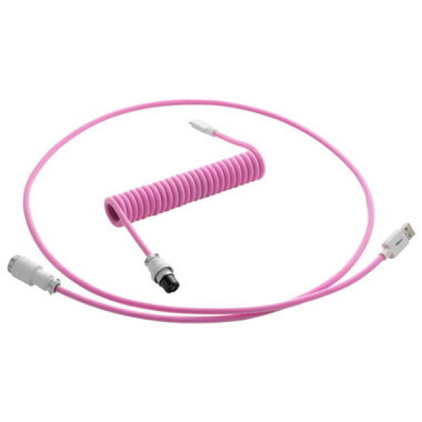 CableMod PRO Coiled Keyboard Cable USB-C - USB-A 1.5m Strawberry Cream / Kábel pre klávesnicu (CM-PKCA-CWAW-IW150IW-R)