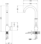 MEXEN/S MEXEN/S - Gaspar granitový drez 1.5 s odkvapkávačom vrátane batérie Telma, čierna/strieborná 6507-73-670200-50