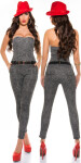 Sexy Business-jumpsuit with belt blackwhite M