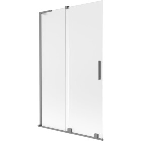 MEXEN/S - Velar L dvojkrídlová posuvná vaňová zástena 110 x 150, dekor, grafit metal 896-110-003-31-95