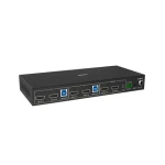 Lindy 2 Port Dual Head HDMI 4K60 čierna / KVM prepínač / USB 3.0 / 2 PC / kovové telo (39314)