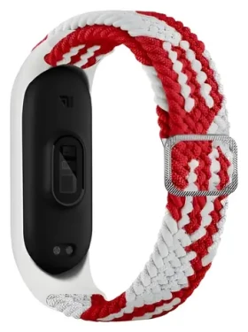 Beline Textilný remienok pre XIAOMI Mi Band 3/4 červeno-biela / Remienok pre XIAOMI Mi Band / Textilný