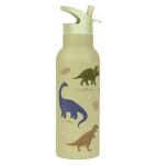 A Little Lovely Company Fľaša na pitie z nehrdzavejúcej ocele so slamkou Dinosaurus 500 ml