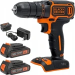 BlackDecker BDCDC18B / Aku vŕtačka / 18V / 2x1.5Ah / 10mm skľučovadlo / 650 ot-min / 30 Nm (BDCDC18B)