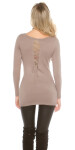 Trendy Koucla pullover with lace and cording Einheitsgroesse