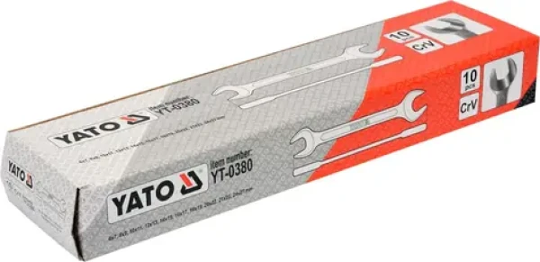 YATO Sada plochých kľúčov / 6-27 mm / CrV / 10 ks (YT-0380)