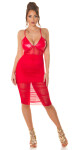 Soo Sexy! Koucla strap Minidress with Mesh Detail red Einheitsgroesse