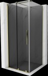 MEXEN/S - Velár sprchovací kút, posuvné dvere 110 x 110, grafit, zlato 871-110-110-41-50