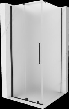 MEXEN/S - Velár sprchovací kút, posuvné dvere 90 x 90, dekor, čierna 871-090-090-31-70