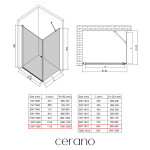 CERANO - Sprchovací kút Antelo L/P - 6 mm - chróm, transparentné sklo - 120x90x190 - otočný CER-8050BD140