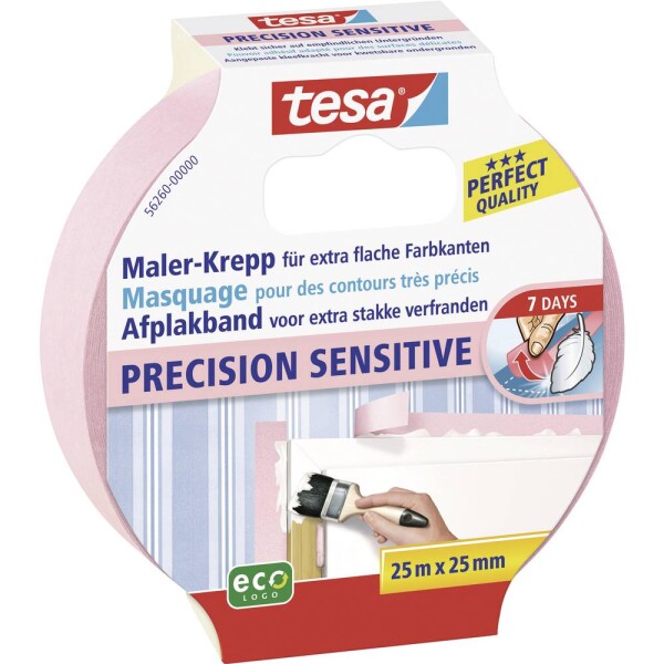 Tesa PRECISION SENSITIVE 56260-00000-03 krepová lepiaca páska tesa® ružová (d x š) 25 m x 25 mm 1 ks; 56260-00000-03