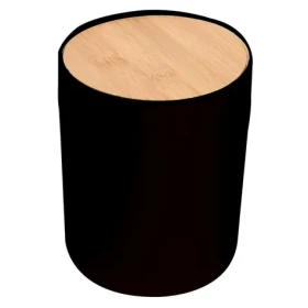 Spirella ALAIS výklopný kôš 2.5 L čierny /plast/s bambusovým vekom (7610583225764)