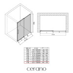 CERANO - Sprchové posuvné dvere Lantono - pravá - 8 mm - Soft-Close - čierna matná, mliečne sklo - 170x195 CER-663172