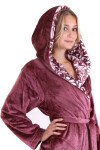 Dámsky župan s kapucňou Flora 4856 4853 krátky fialový - Vestis M