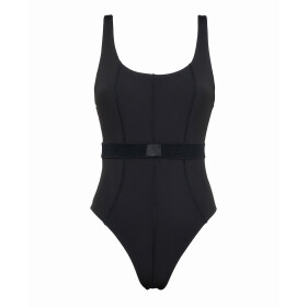Dámske jednodielne plavky Monogram Rib KW0KW02151-BEH - Calvin Klein L