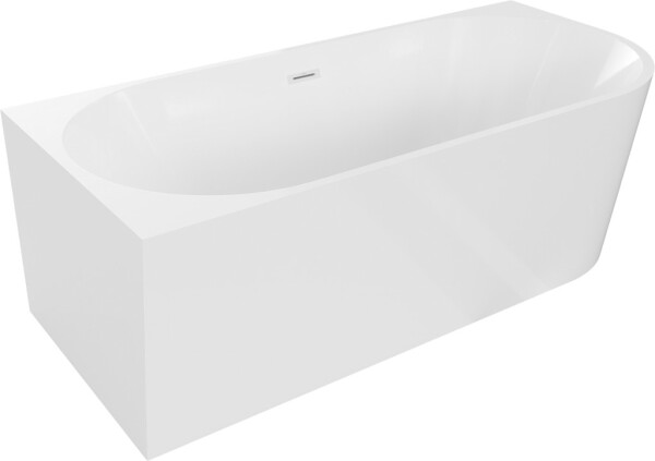 MEXEN/S - Mia voľne stojaca rohová vaňa ľavá 160 x 75, biela, sifón a prepad biela 52691607500L-20