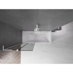 MEXEN/S - Velar L dvojkrídlová posuvná vaňová zástena 85 x 150, grafit, biela 896-085-003-41-20