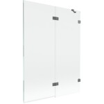 MEXEN/S - Lunar vaňová zástena 2-krídlová pravá 130 x 150, transparent, grafit metal 897-130-100-95-00-P