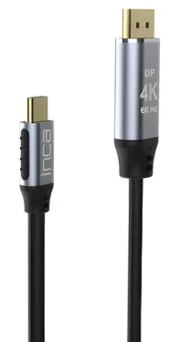 INCA ITCD-20 čierna, strieborná / Adaptér / USB-C - HDMI / 4K 60Hz / 2 m / pozlátené konektory (ITCD-20)