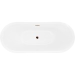 MEXEN/S - Lotos voľne stojaca vaňa 180 x 75, biela, sifón a prepad ružové zlato 52051807700-60