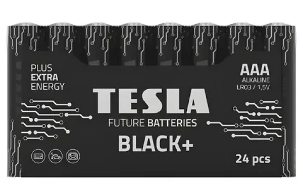 TESLA BLACK+ AAA 24 ks / Alkalická batéria / LR03 / mikrotužková / fólia (14032410)