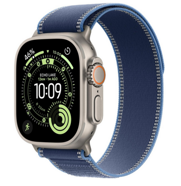 Apple Watch Ultra 3 GPS + Cellular 49mm Natural Titanium / Trail Loop S/M Niebieski (MEWR4QI/A)