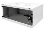 Digitus DN-38010 sivá / Nástenná skriňa / 4U / SOHO / 241x540x400 mm / celosklenené dvere / nemontovaná (DN-38010)