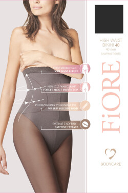 Fiore High Waist Bikini 40 den kolor:black