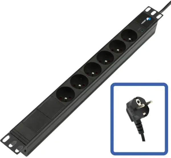 Lanview TUPS045 čierna / Zásuvkový panel PDU / 19" / 1U / 6 zásuviek / 4000 W / LED (TUPS045)