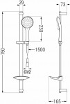 MEXEN/S - Saber DB74 Set umývadlové a sprchové batérie s príslušenstvom, chróm 72104DB74-00