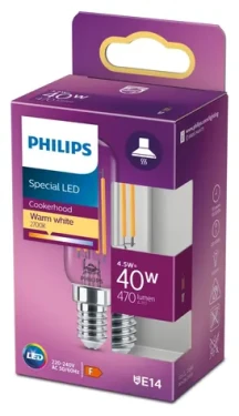 Philips LED Classic T25 E14 číra / Žiarovka / 40W náhrada / 4,5 W / 470lm / nestmievateľná (SKL000384937)