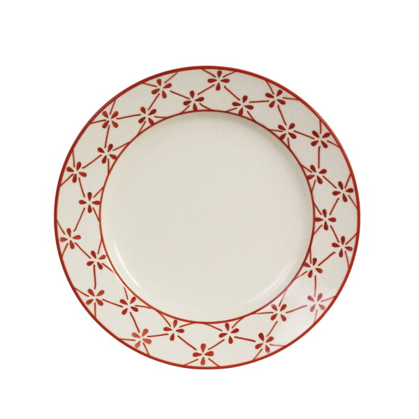 Strömshaga Keramický tanier Marion Clover Red Ø 19,5 cm