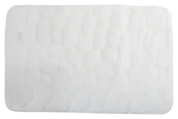 MSV Pebbles kúpeľňová predložka 50 x 80 cm biela / polyester / PU pena / protišmyková