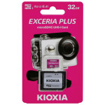 KIOXIA EXCERIA PLUS microSDHC 32GB + adaptér / Class 10 / UHS-I U3 / A1 / V30 / čítanie: 98MBs / zápis: 65MBs (LMPL1M032GG2)