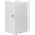 CERANO - Sprchová zástena Walk-in Onyx L-pravá vzpera - 8 mm + polička/držiak na uteráky - chróm, mliečne sklo - 90x200 CER-8050BD1114