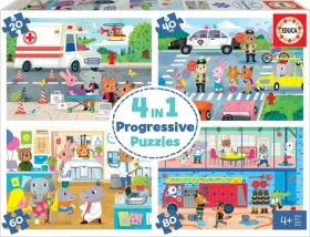 Educa Puzzle Hrdinovia v akcii 4v1 (20 40 60 80 dielikov)