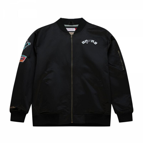 Bunda Mitchell Ness Lightweight Satin Bomber San Antonio Spurs SJKT6599-SASYYPPPBLCK pánska