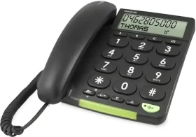 Doro PhoneEasy 312cs čierna / Telefón / šnúrový / veľké tlačidlá / kompatibilný so slúchadlami (380005)