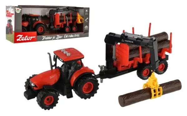 TEDDIES Traktor Zetor s vlekom a nakladacím ramenom
