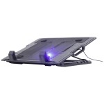 Gembird NBS-1F17T-01 chladiaca podložka pod notebook 17" čierna / 1x LED ventilátor / nastaviteľná výška a sklon (NBS-1F17T-01)