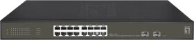 LevelOne LevelOne Switch 16x GE GES-2118P 2xGSFP 19" 230W 16xPoE+