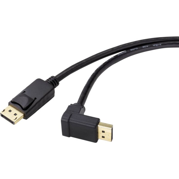 Renkforce DisplayPort prepojovací kábel Konektor DisplayPort, Konektor DisplayPort 0.50 m čierna SP-9163724 pozlátené kontakty Kábel DisplayPort; SP-9163724