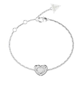 Guess Pôvabný náramok Srdiečko s kryštálmi LOVE JUBB05461JWRH 18,4 cm