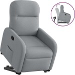 VidaXL vidaXL Podnoszony fotel rozkładany, jasnoSivý, obity tkaniną