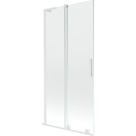 MEXEN/S - Velar L dvojkrídlová posuvná vaňová zástena 95 x 150, transparent, biela 896-095-003-01-20