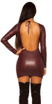 Sexy KouCla Neckholder Wetlook Mini dress BORDEAUX Einheitsgroesse