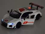 Audi R8 LMS športový model kovového auta, mierka 1:32, zvuky, svetlá