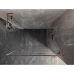 MEXEN/S - Lunar L sprchový kút dvere krídlové pravá 80 x 70, transparent, meď kartáčovaná 834L-080-070-65-00-P