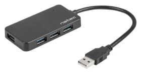 Natec Moth čierna / USB rozbočovač / 4X USB-A / USB 3.0 (NHU-1342)