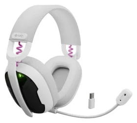 Fury Fukiya F6 biela / Herné slúchadlá s mikrofónom / Bluetooth 5.4 / RGB podsvietenie / USB-C (NFU-2337)